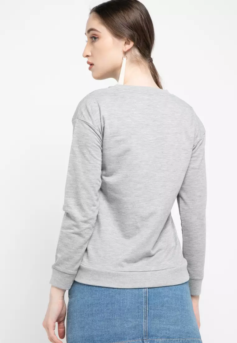 Sweater Atasan Lengan Panjang Print Dance Star