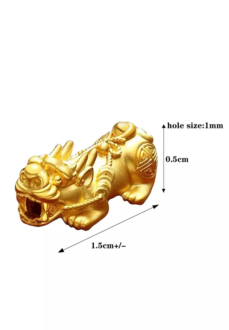 LITZ 999 (24K) Gold PiXiu Bracelet 双貔貅手链 EPC0639D-050-B (1.00g+/-)