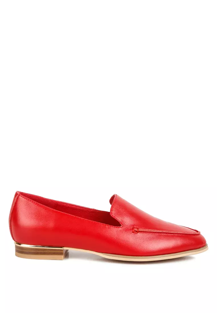 Buy RAG CO Red Metallic Sling Detail Loafers 2024 Online