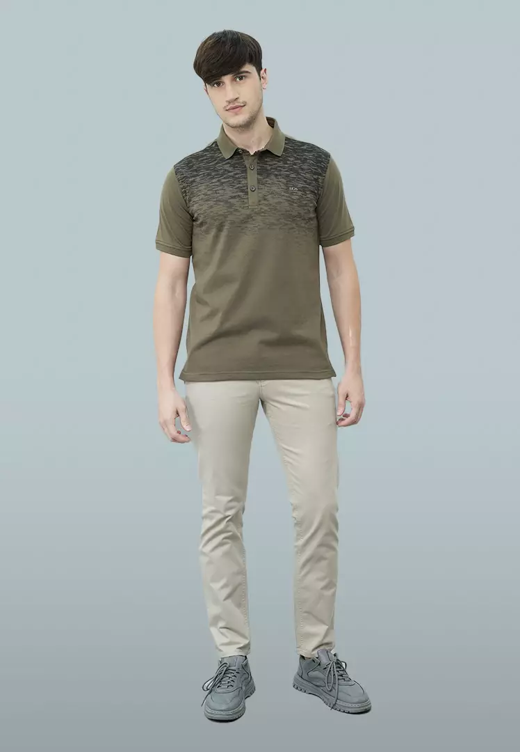 LGS - Kaos Polo Casual Pria Lengan Pendek Kerah Wangky Warna Hijau Slim Fit - JWS.325.J3410F.01.C