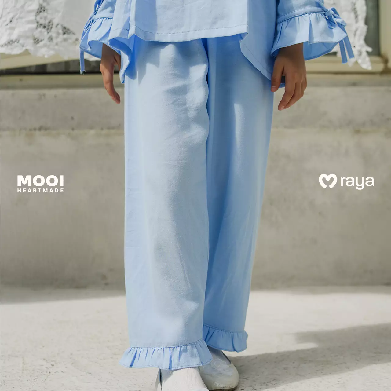 Mooi Setelan Anak Perempuan Raya Collection Serayya Tunik Set Basic Series 2026 - White