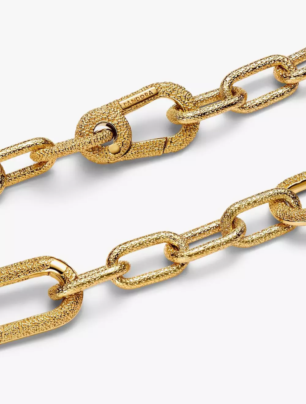 Texture 14k gold-plated link bracelet with 2 openable links