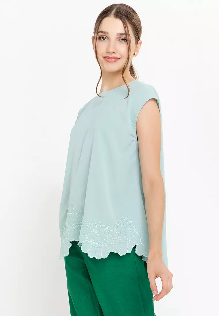 Carone Embroidery Hem Filipiniana Blouse