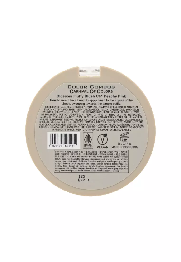 COLOR COMBOS Blossom Fluffy Blush(#C01 Peachy Pink)(5g) 5g