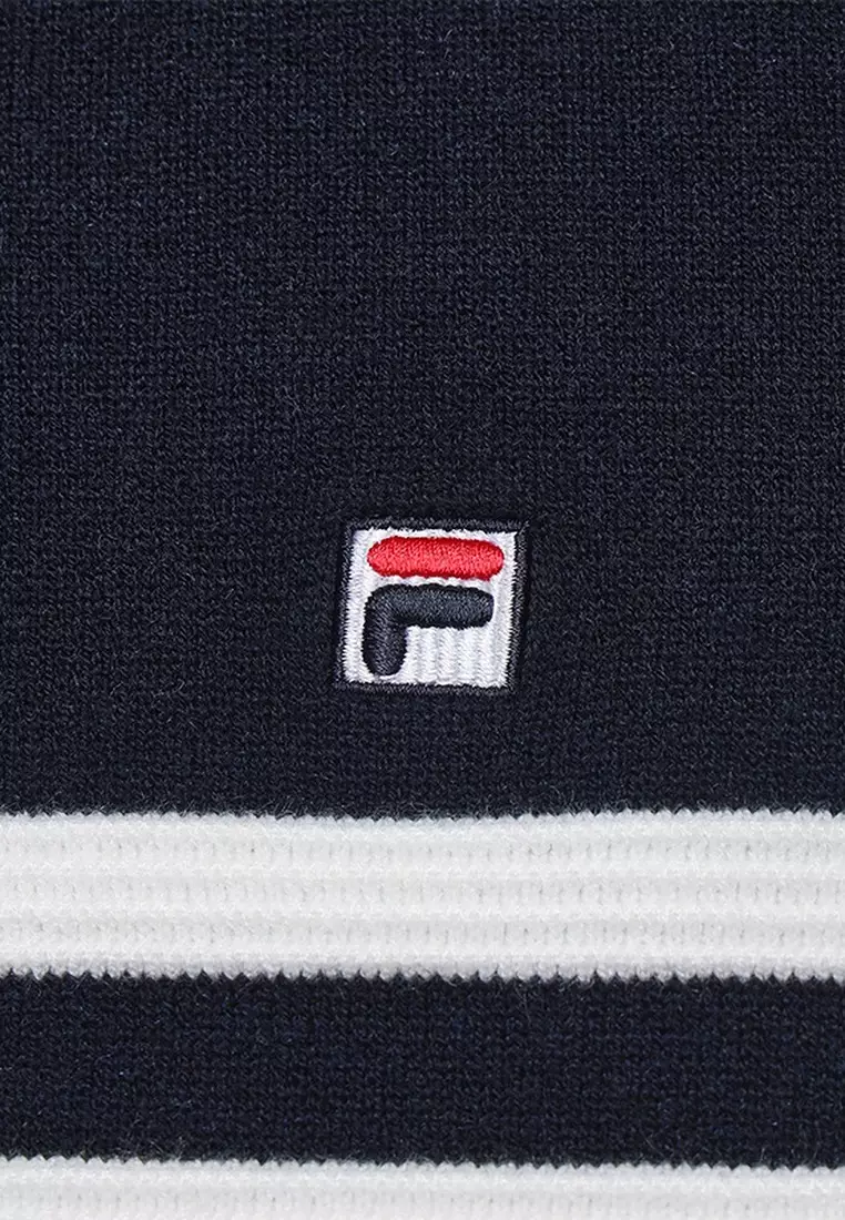  FILA CORE HERITAGE Women's Knit Sweater Long Sleeved POLO Shirt