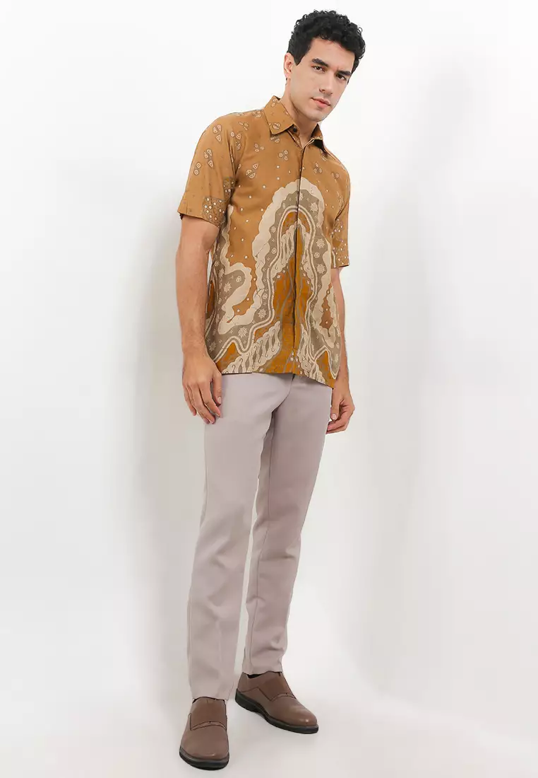 Mustika Kemeja Batik Premium Pria Casual Modern Lengan Pendek