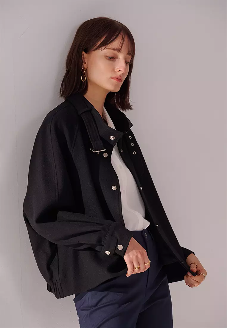 Buy SST&C Black Wool Jacket 2026 Online | ZALORA