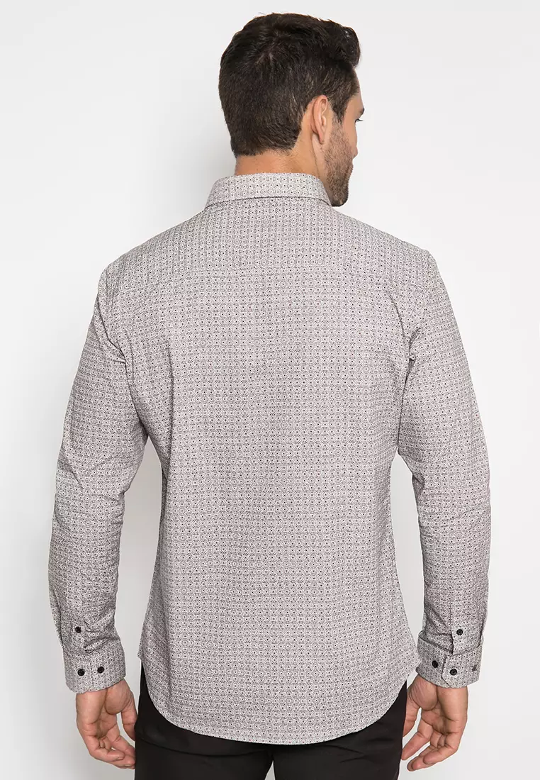 Johnwin - Kemeja Formal - Polkadot - Grey - FSH.650.K394.867.C L/S