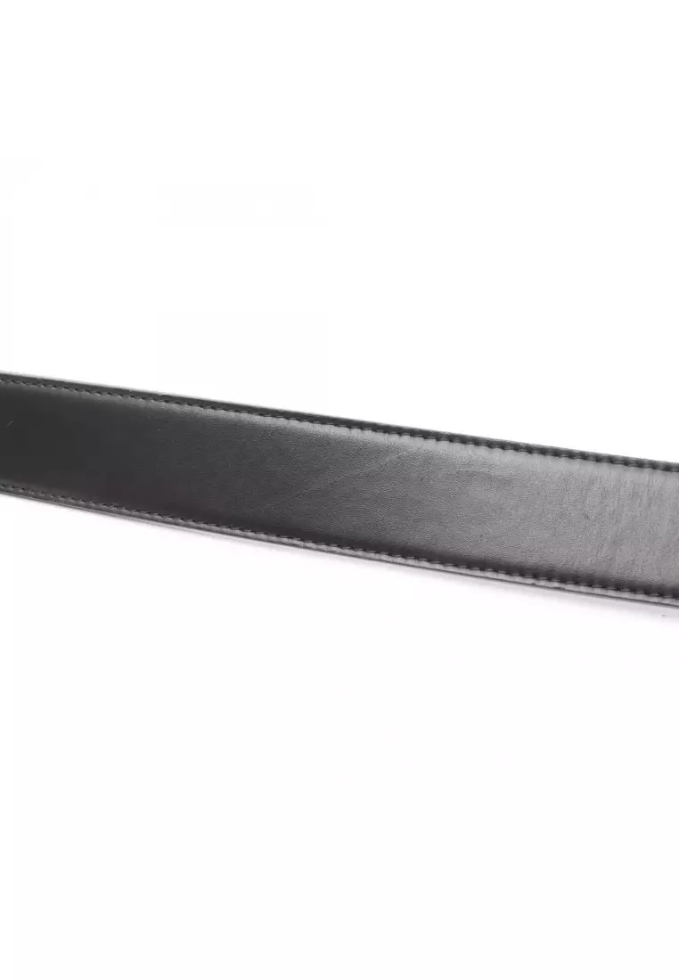 Pre-Loved Fendi FF Square reversible belt leather black