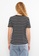 LC WAIKIKI black Crew Neck Striped Short Sleeve Women's T-Shirt FB8AEAA448EA50GS_5