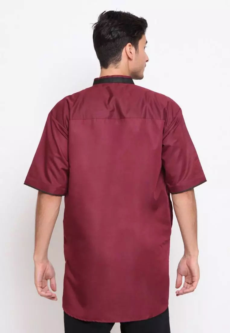 Zayidan Baju Koko Gamis Muslim Pria Izzul - Maroon