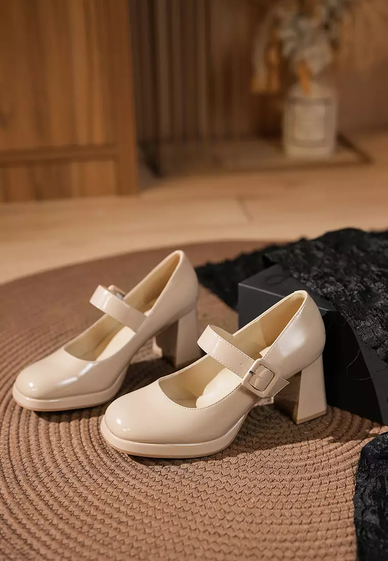 6CM Strap Microfiber Leather Mary Jane Shoes BY2465-6