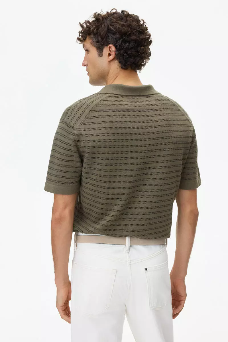 Regular Fit Linen-blend polo shirt