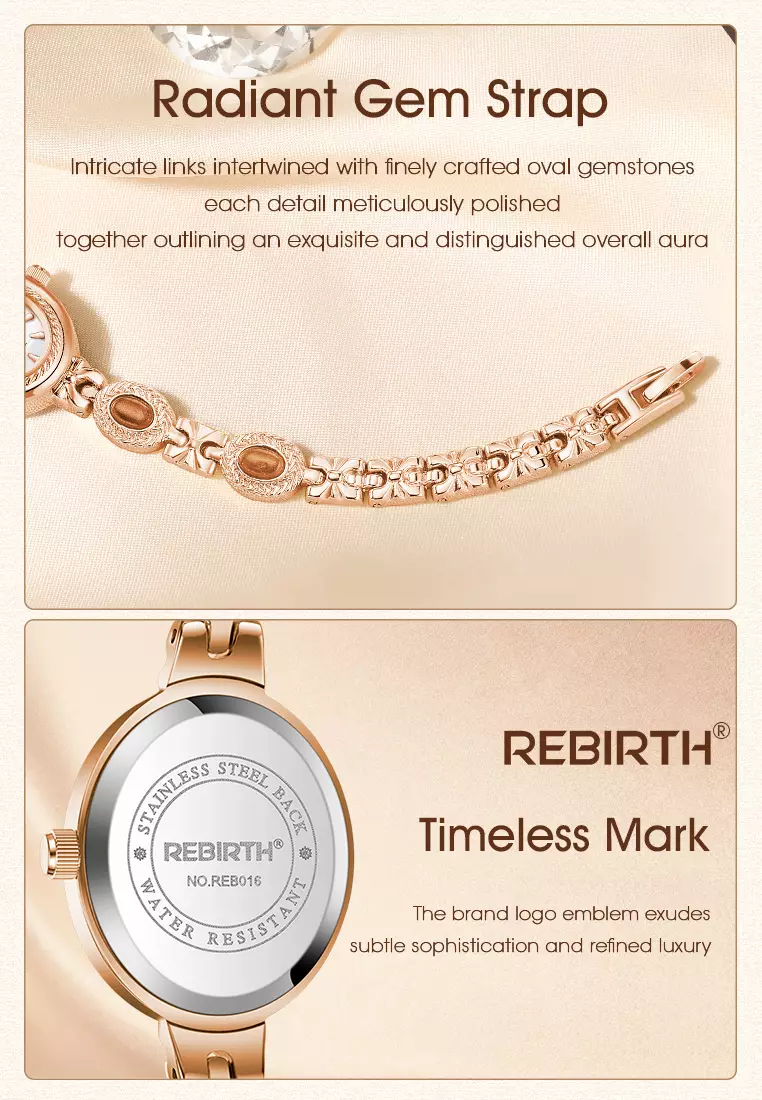 Jam Tangan Wanita Original Korea Style Kuasar Anti Air Tali Stainless Steel Jam Tangan Cewek B016 Rose white