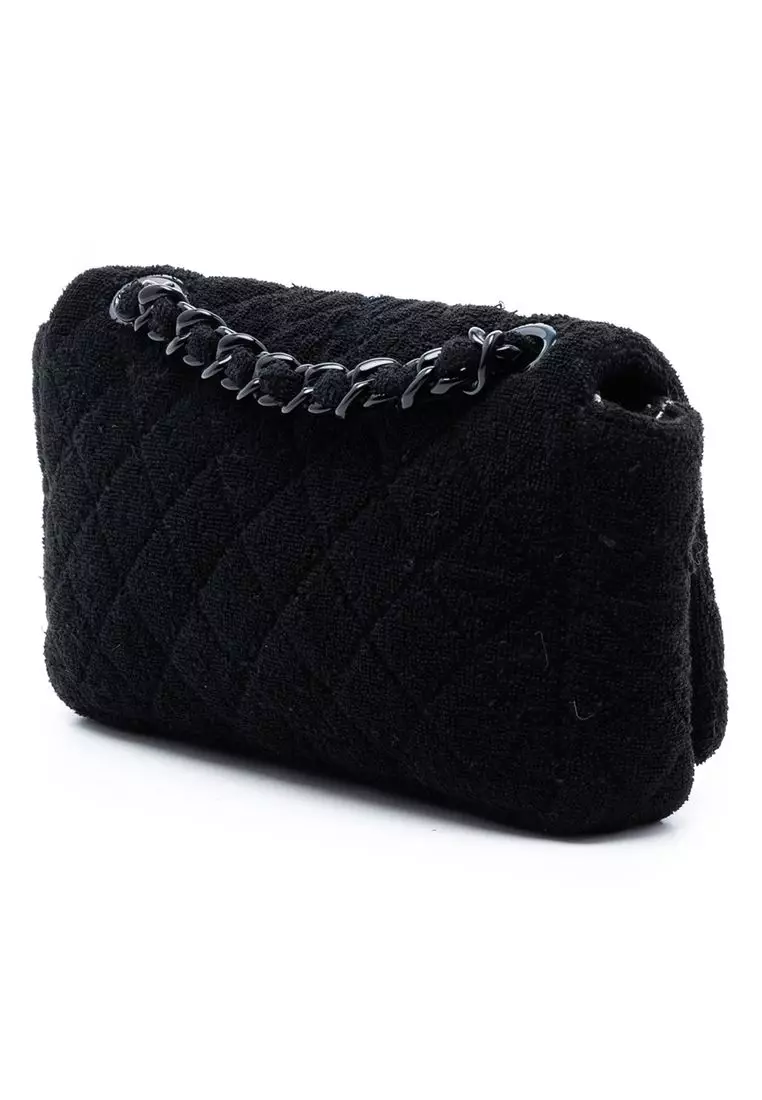 Pre-Loved Chanel Cc Quilted Terry Cloth Flap