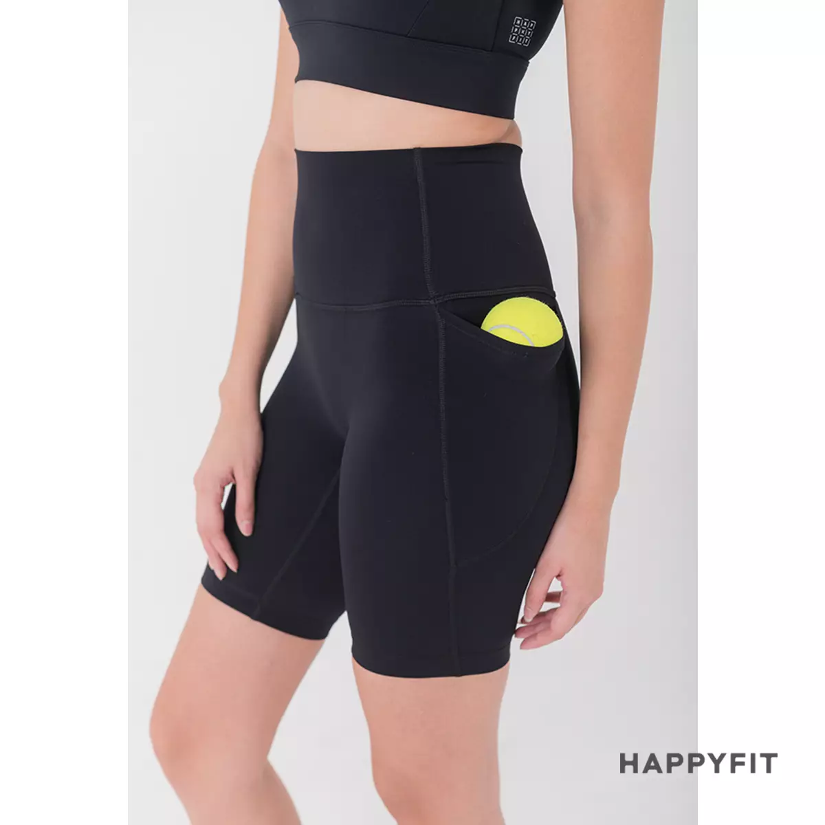 HAPPYFIT Align High Rise Biker Shorts Black