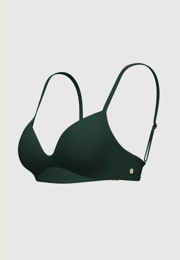 Core Solid綠色全罩比基尼上衣