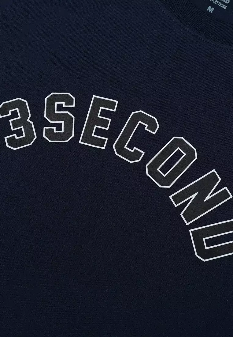 3Second Men's T-Shirt Short Sleeve Regular Fit Cotton Logo Script Koop OL-C080425