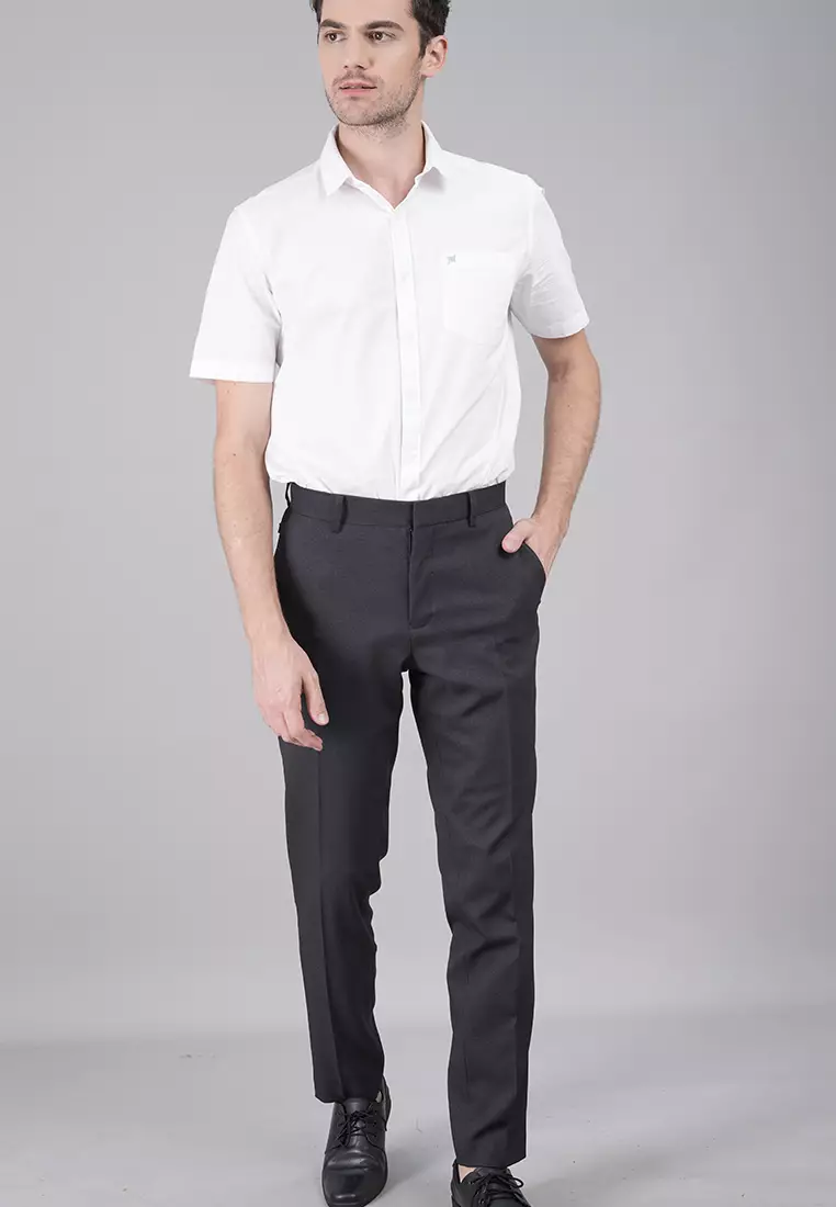Johnwin - Celana Formal - Celana Pria - Hitam - Polyester - Slim Fit - F.994.010.230.C