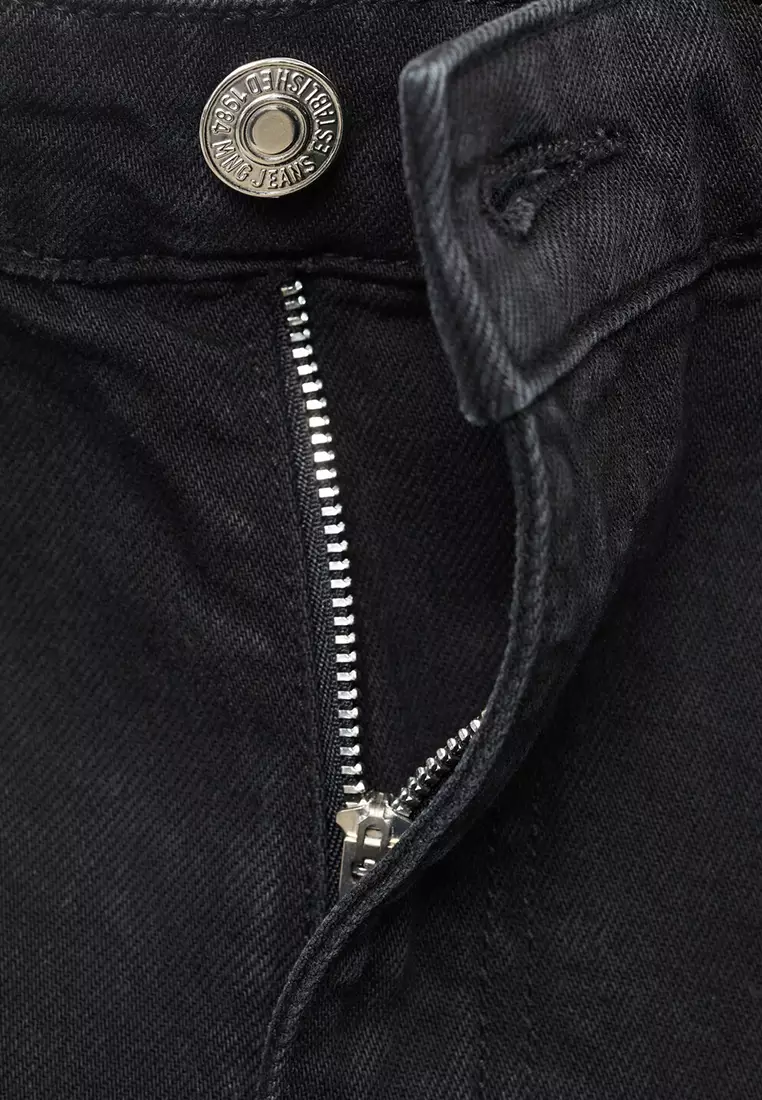 High-Waisted Straight-Fit Denim Shorts