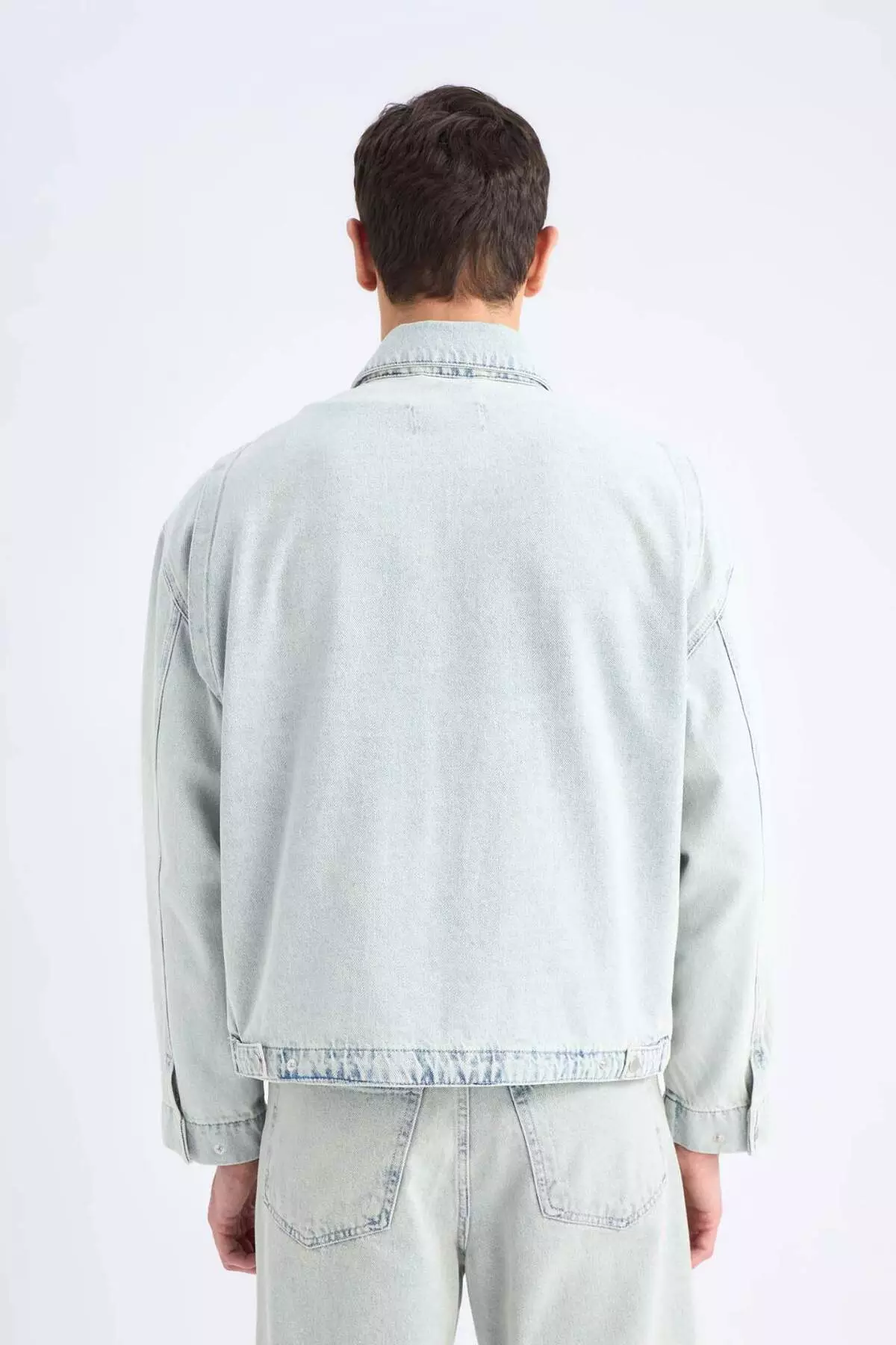 100% 棉 寬鬆剪裁 拉鍊季節性春季牛仔褸 D8311Ax25Sp