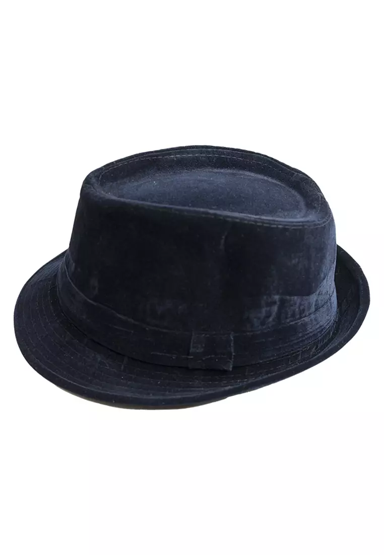 Topi fedora cowboy hat fedora corduroy dark navy houseofcuff