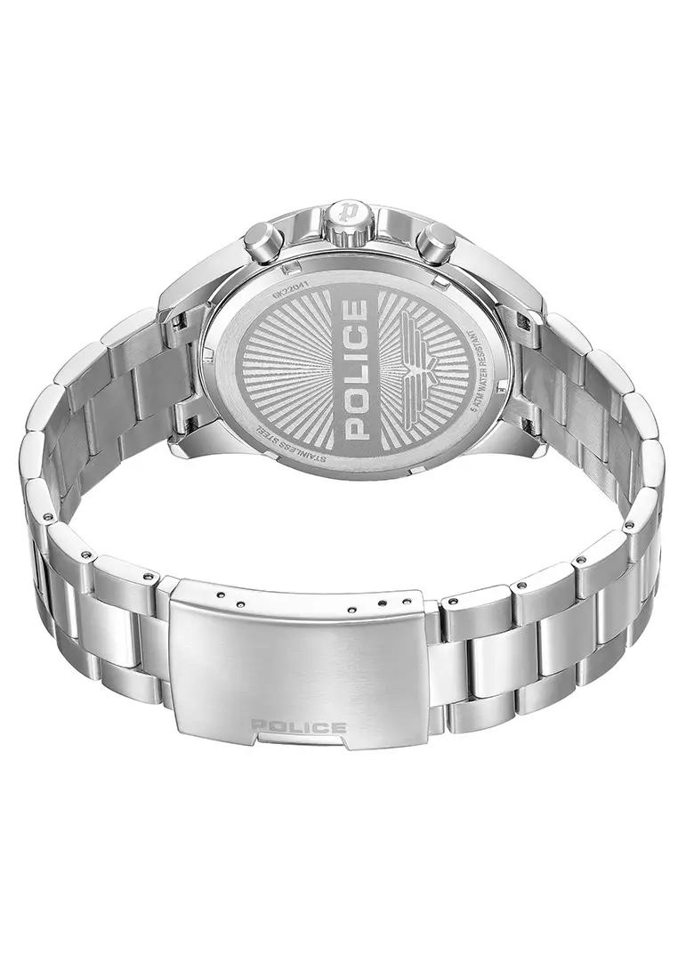 Police Malawi Silver Stainless Steel Analog Quartz Watch For Men PPEWGK2204106