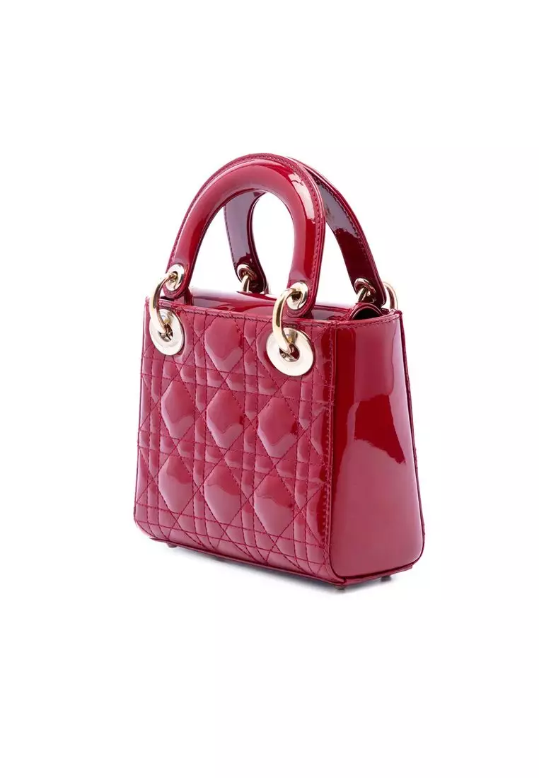 Pre-Loved Dior Mini Patent Cannage Lady Dior