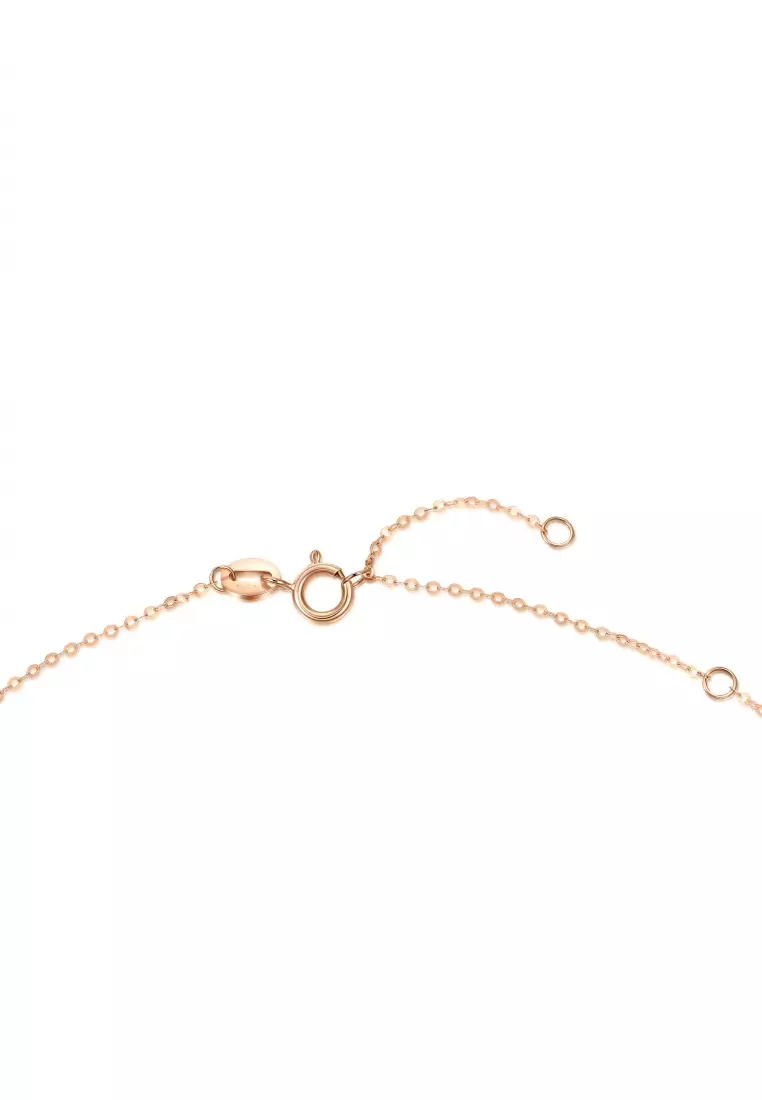 Delicate Gold 18K Rose Gold Romantic Clock Necklace for Women 91874N