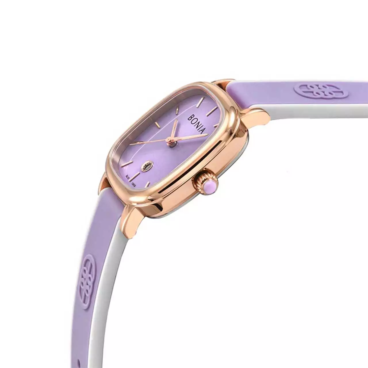 Bonia Jam Tangan Wanita - Purple Rosegold - Rubber - B10839-2502
