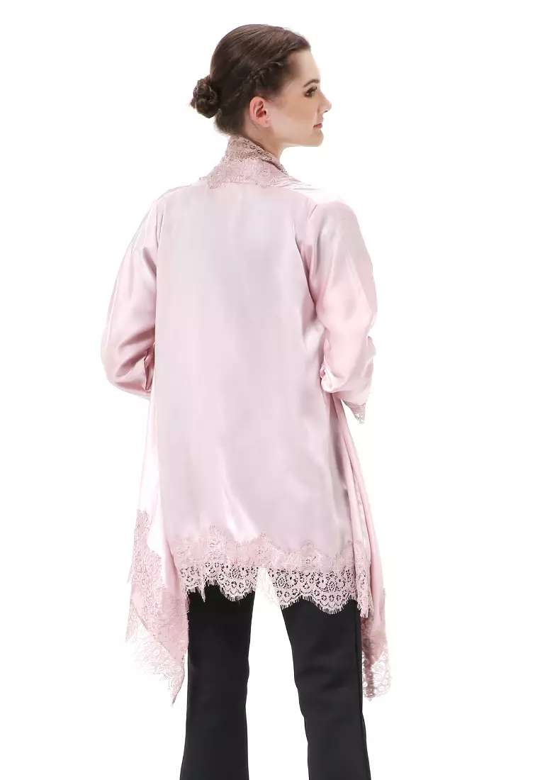 Reine Atasan Wanita Outer Kebaya Traditional Design Material Silk ORIGINAL - Dusty Pink