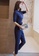 Sunnydaysweety navy Casual Lapel Cropped Top with High Waist Pants Set A21022241 F77E4AAA46C7BBGS_4