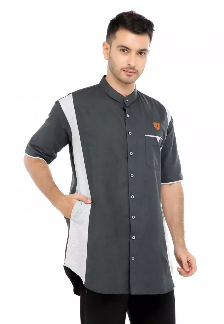 Baju Koko Gamis Muslim Pria Gibran - Hitam