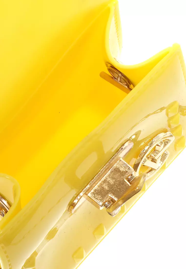 Frith Tas Jelly Slempang Wanita Tali Rantai Design Stylish - Kuning