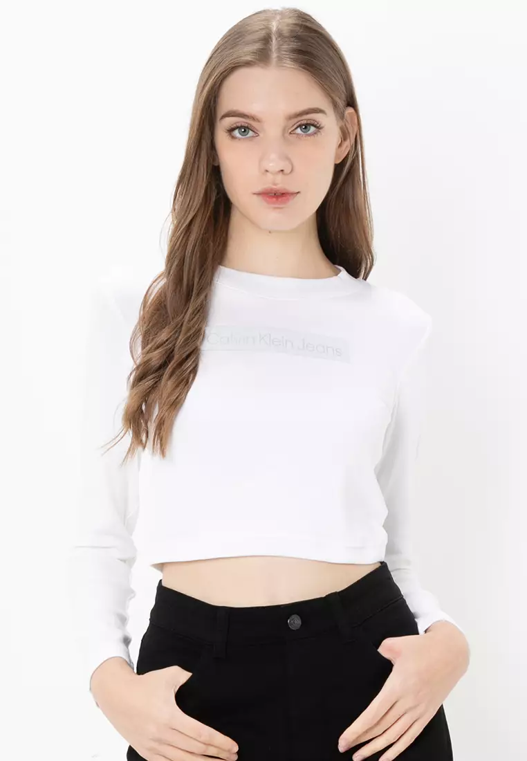 Institute Logo Long Sleeves Baby Tee - Calvin Klein Jeans