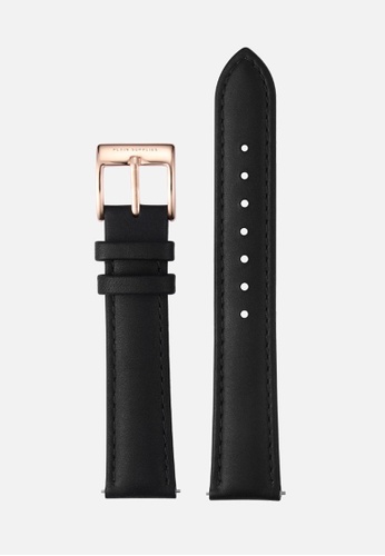 PLAIN SUPPLIES black 20mm Stitched Leather Strap - Black (Rose Gold Buckle) 0548CACFB97F02GS_1