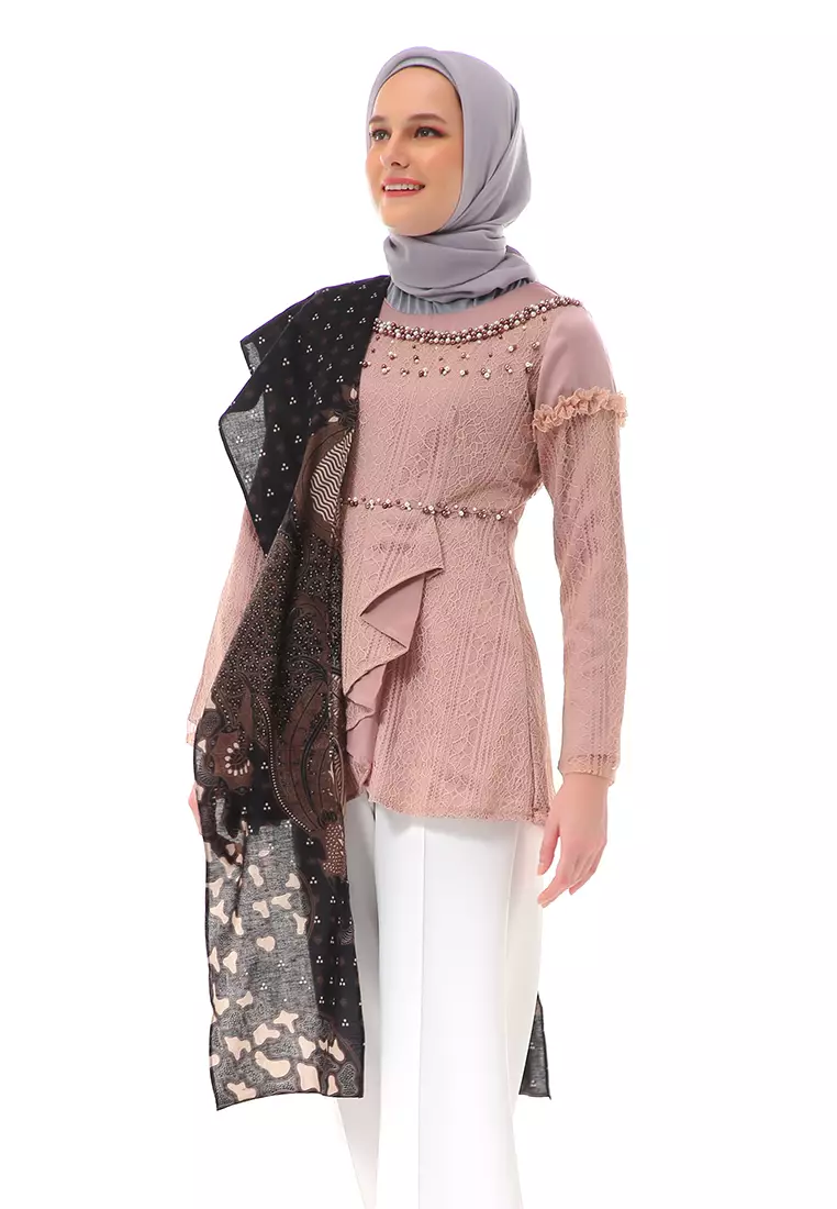 Arawinda Blouse Muslimah No Ballon Long Sleeve Premium High Quality - Brownie