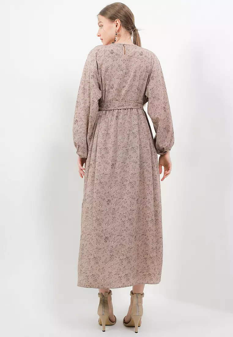 Self Tie Pintuct Maxi Dress