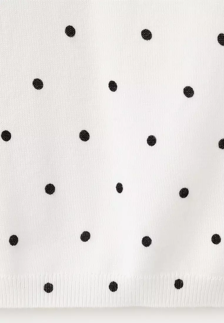 Polka-Dot Knitted Top