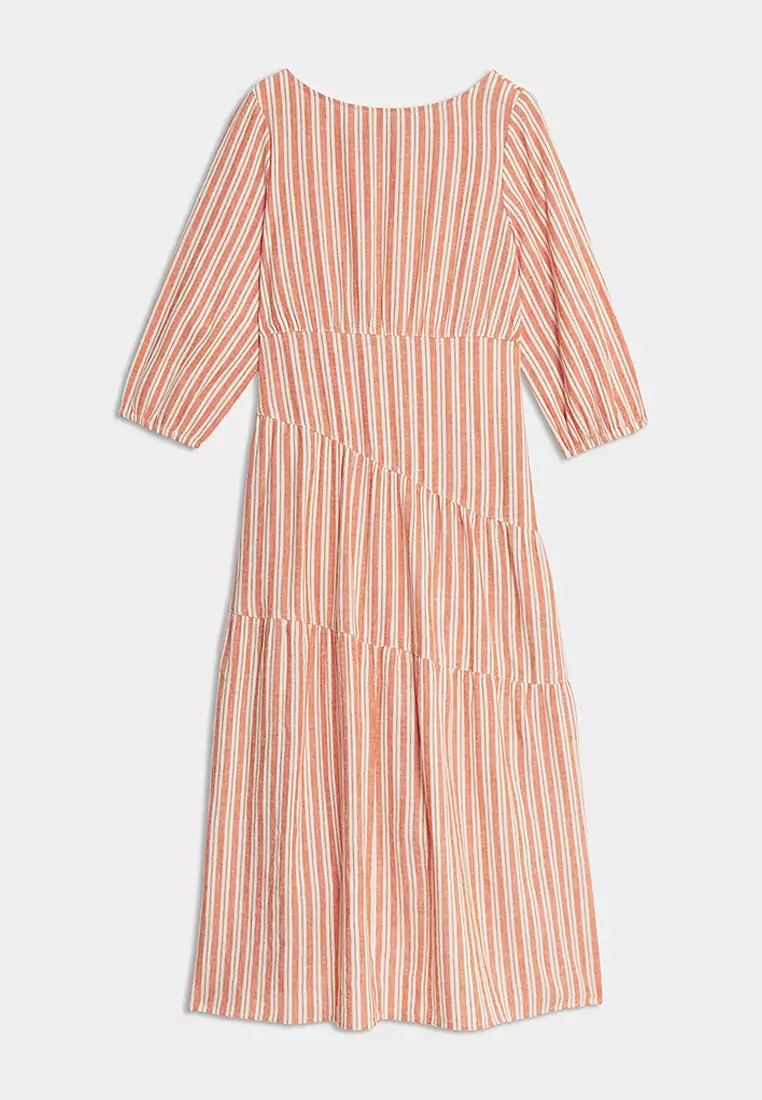 Linen Rich Asymmetrical Midi Beach Dress