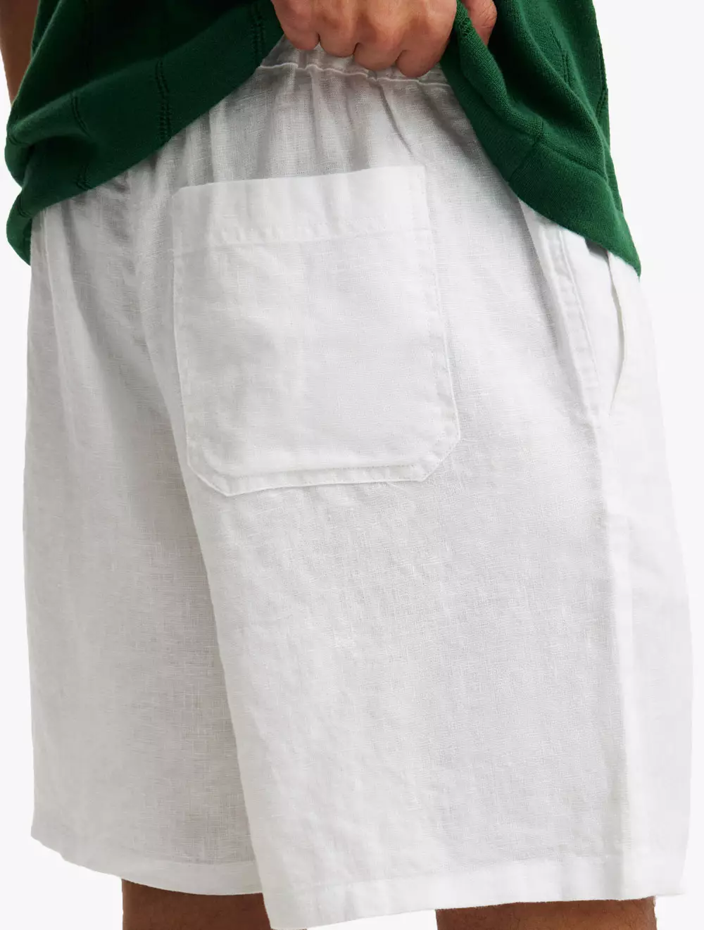 Cotton On -  Pakaian Pria  - Linen Easy Short - White