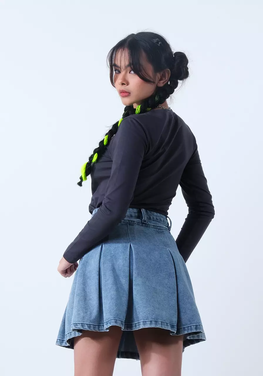 Kaos Wanita Baby Tee Jen Grey