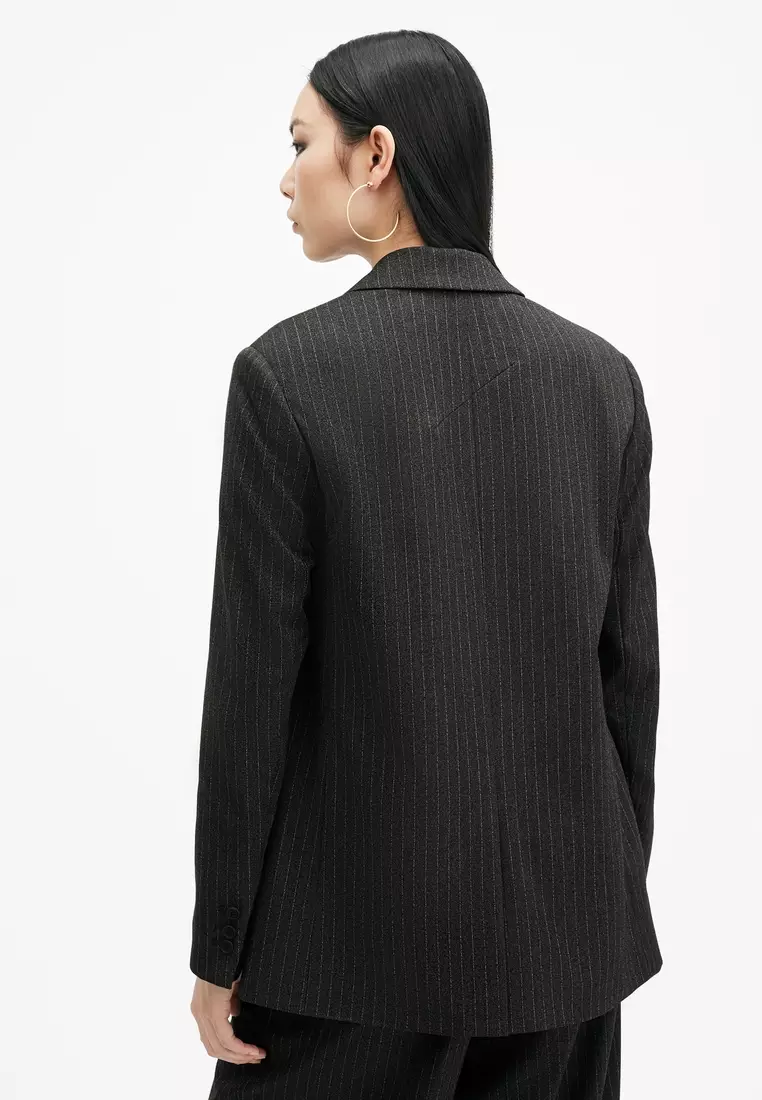 Buy AllSaints Averie Pinstriped Relaxed Fit Blazer 2025 Online | ZALORA