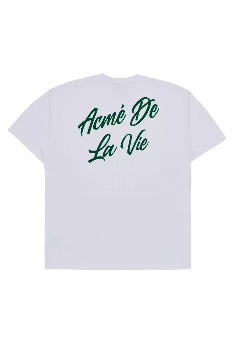 Script Logo Printing Short Sleeve T-Shirt White