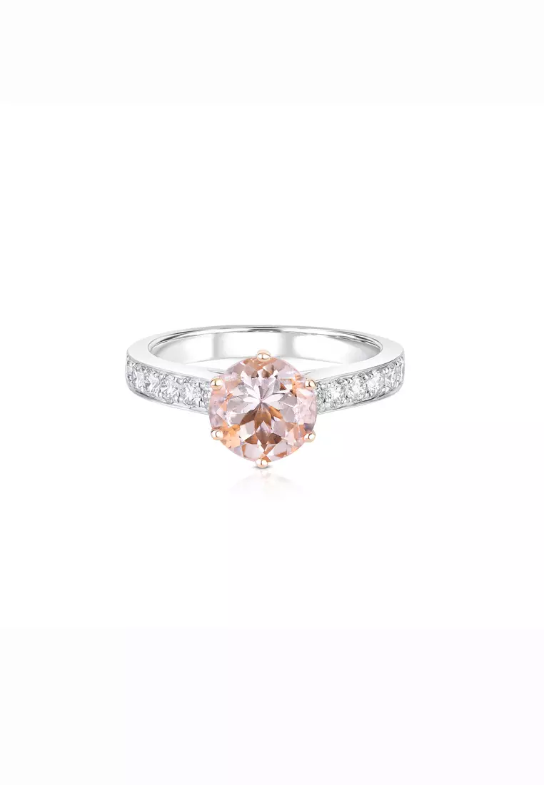 Gold pink sales diamond ring