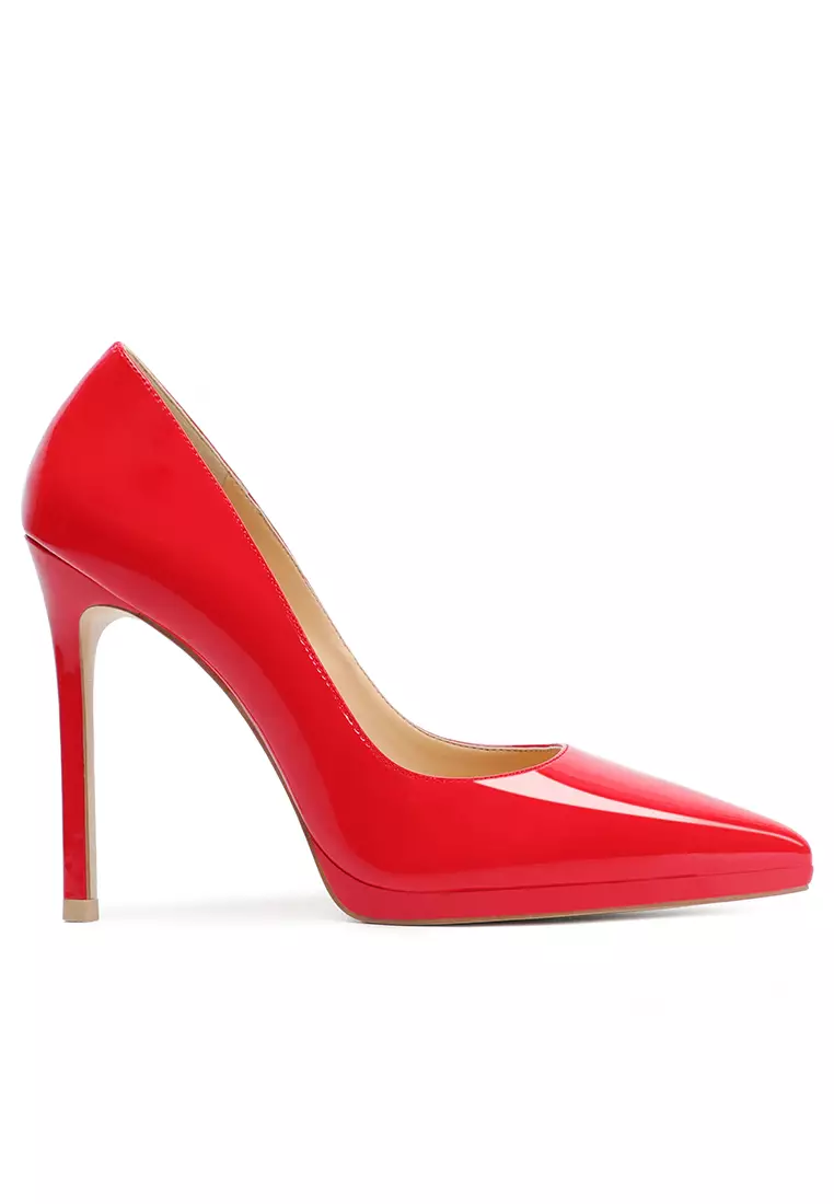 Red patent 2025 leather high heels