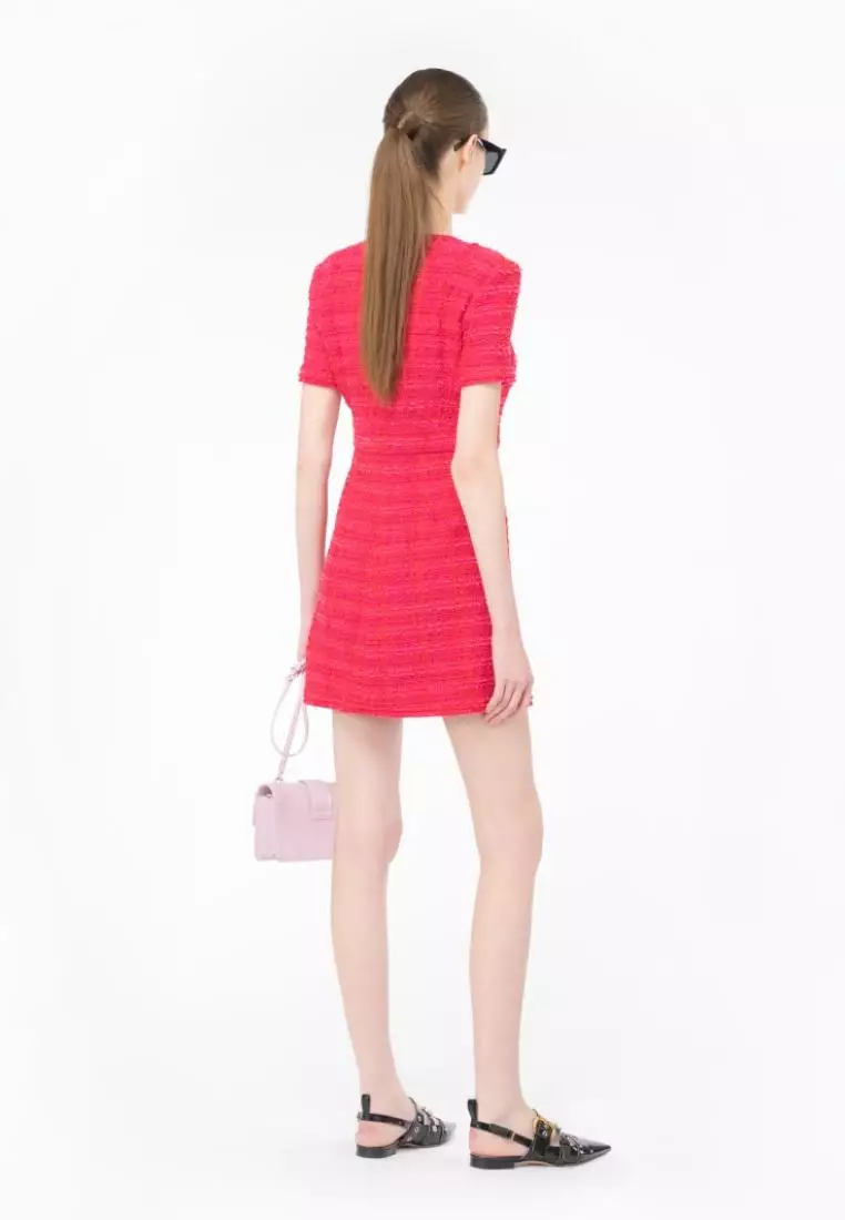 【新品未使用】San Rocco Tweed Knit Dress pink S San Rocco Tweed Knit Dress