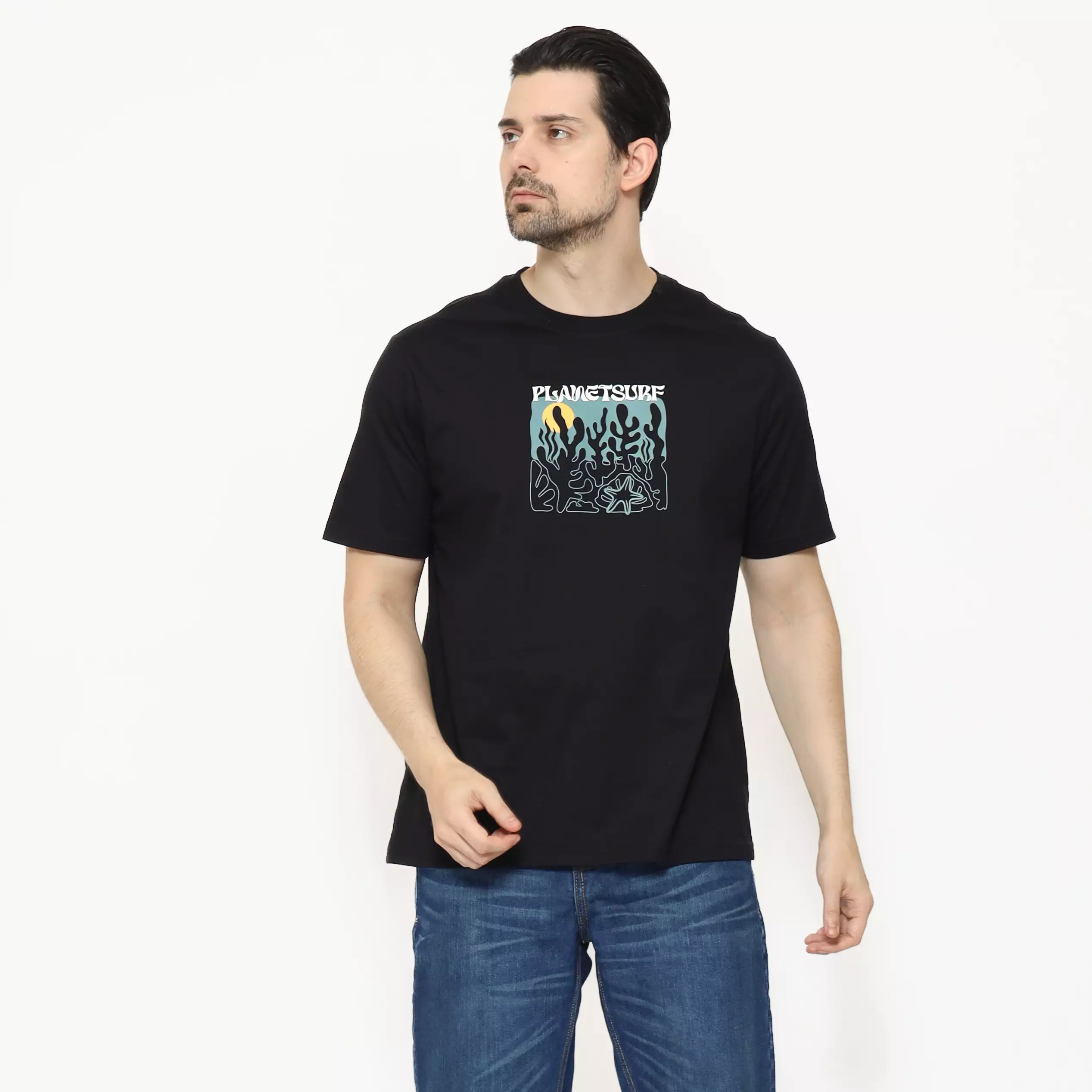 Planet Surf Clothing Kaos lengan pendek Pria Paradise  Planet Surf