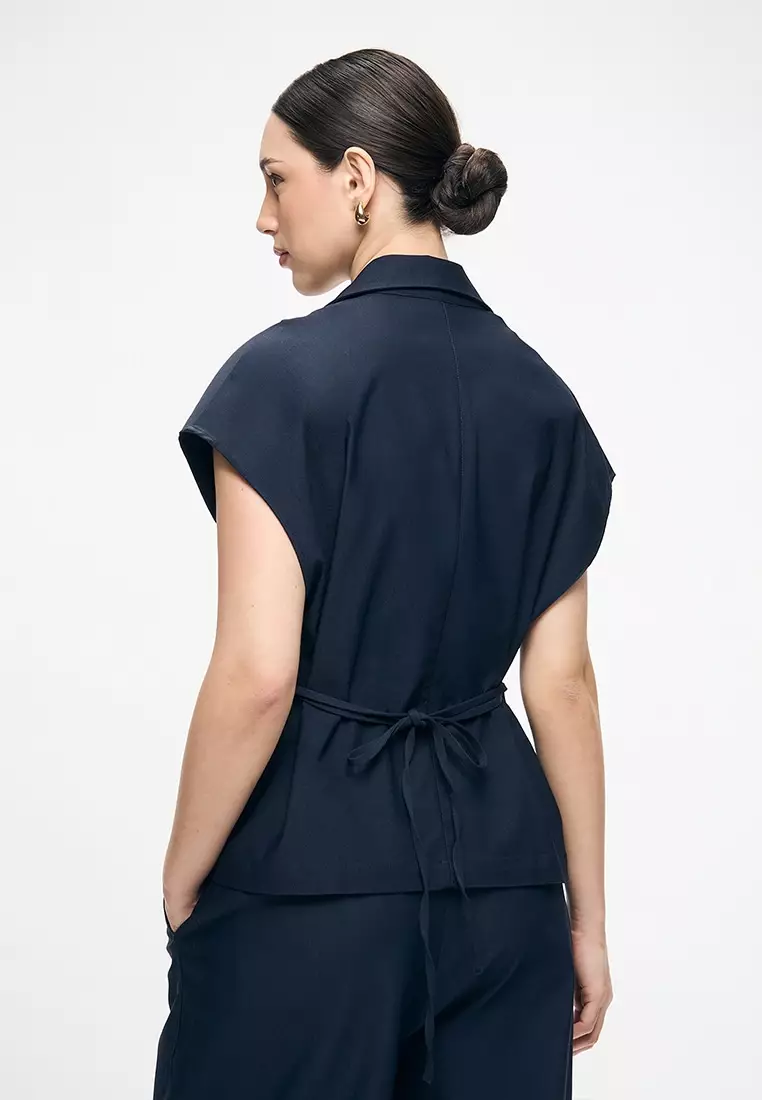 Women's  Notch Collar Funnel Sleeve Blazer