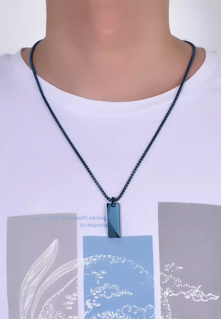 Minimalist Chic Tungsten Steel Geometric Pendant Necklace JW GS-L8